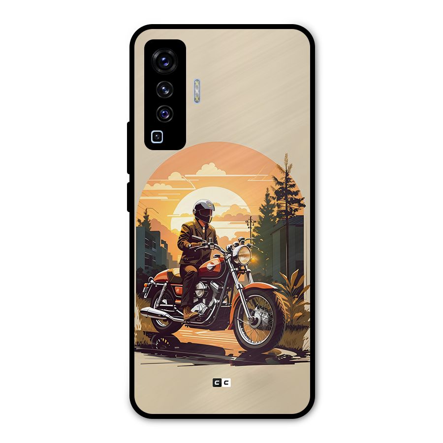 Vintage Bike Art Metal Back Case for Vivo X50