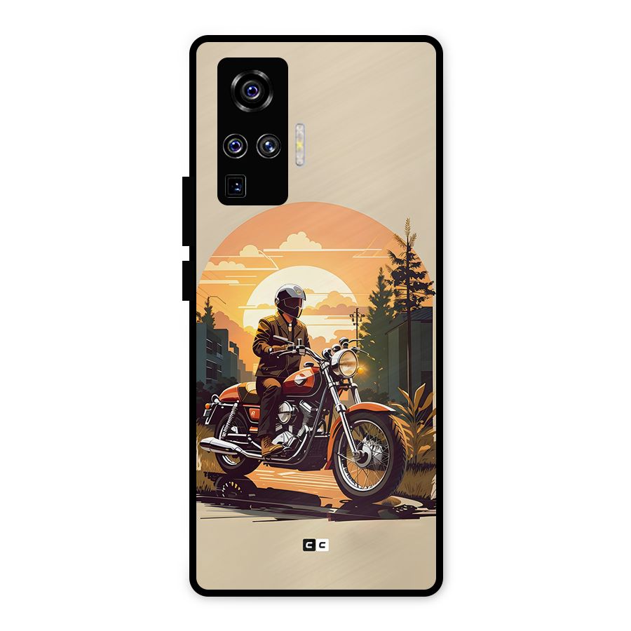 Vintage Bike Art Metal Back Case for Vivo X50 Pro