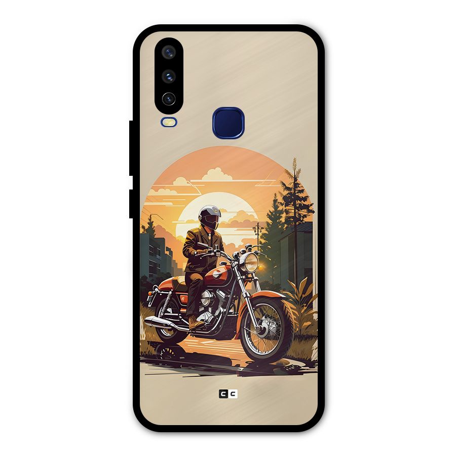 Vintage Bike Art Metal Back Case for Vivo Y15