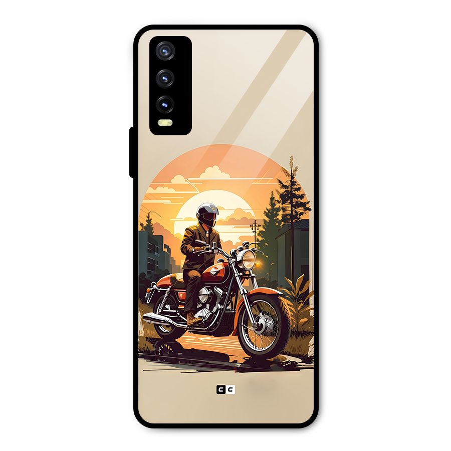 Vintage Bike Art Metal Back Case for Vivo Y20g