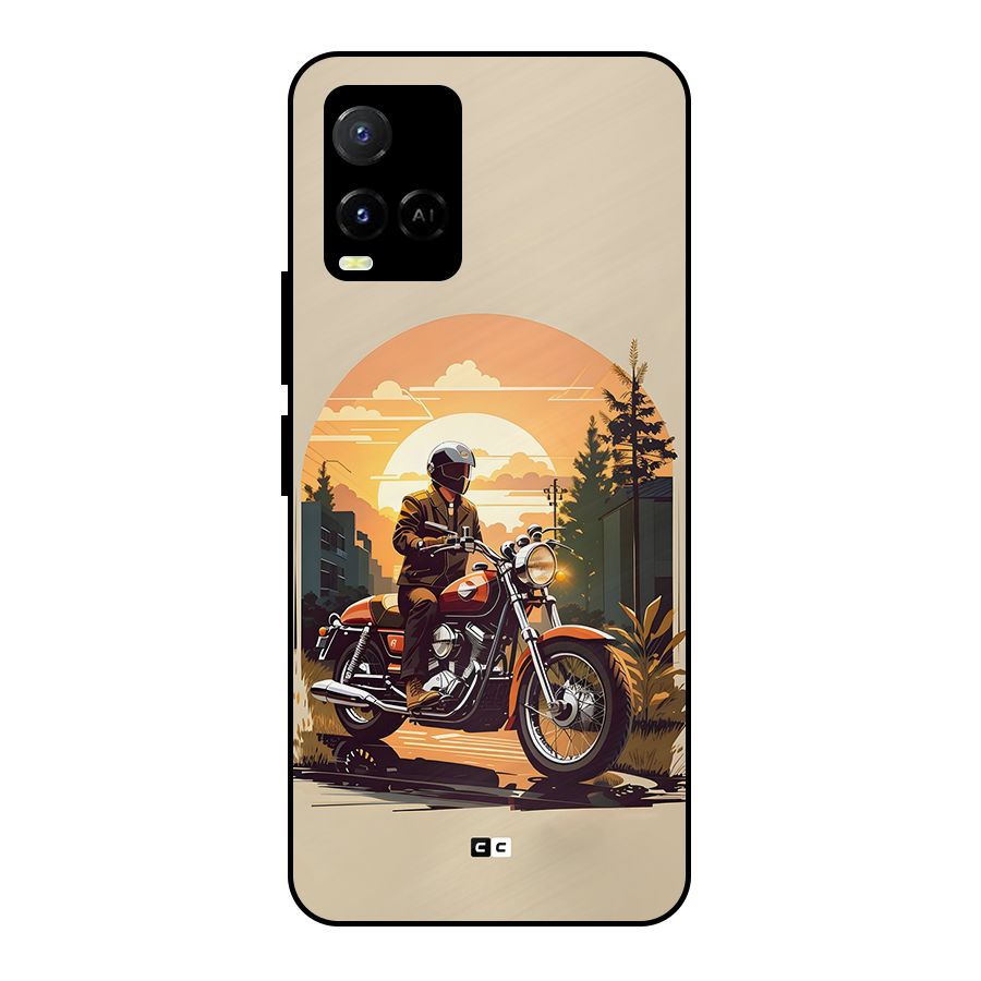 Vintage Bike Art Metal Back Case for Vivo Y21T