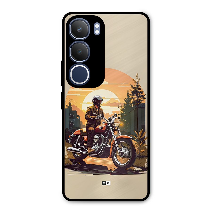 Vintage Bike Art Metal Back Case for Vivo Y29