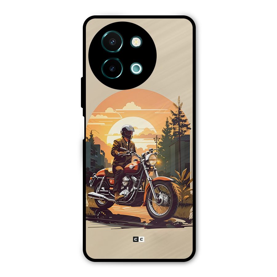 Vintage Bike Art Metal Back Case for Vivo Y58