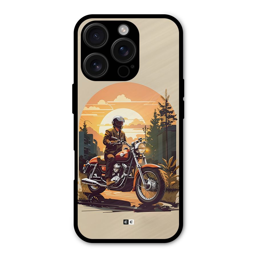Vintage Bike Art Metal Back Case for iPhone 16 Pro