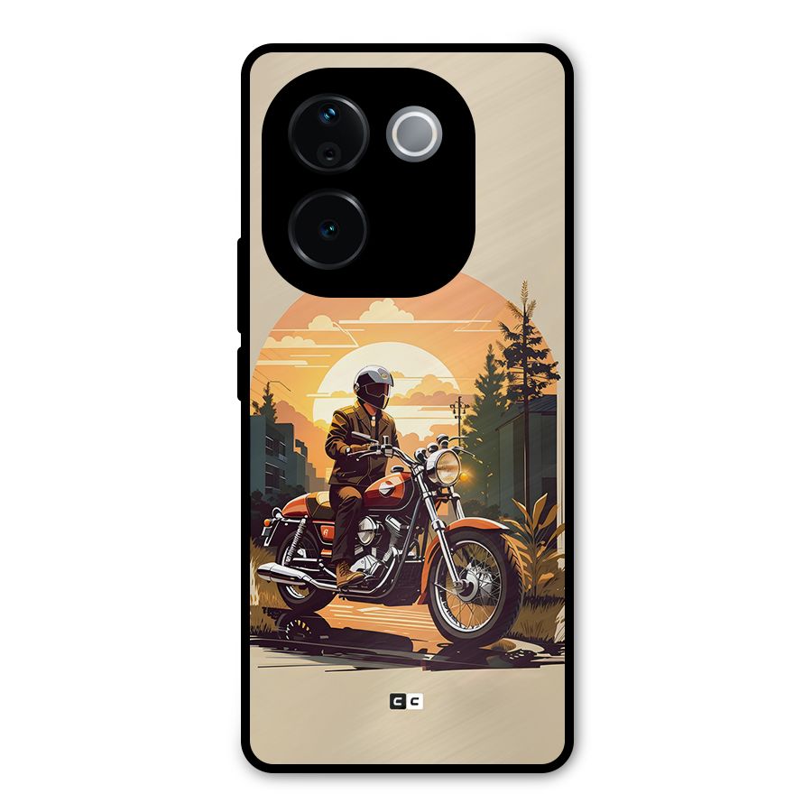 Vintage Bike Art Metal Back Case for iQOO Z9s Pro