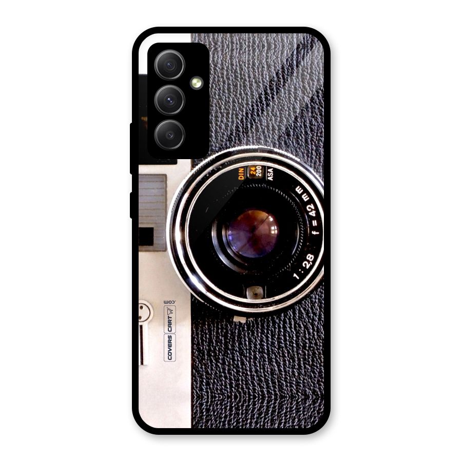 Vintage Camera Glass Back Case for Galaxy A34