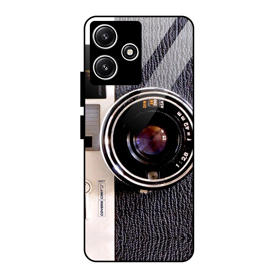 Vintage Camera Glass Back Case for Redmi 12 5G