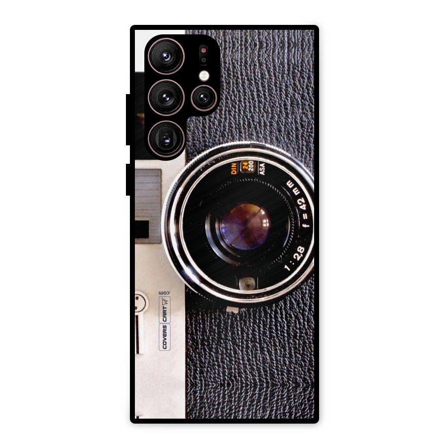Vintage Camera Metal Back Case for Galaxy S22 Ultra 5G