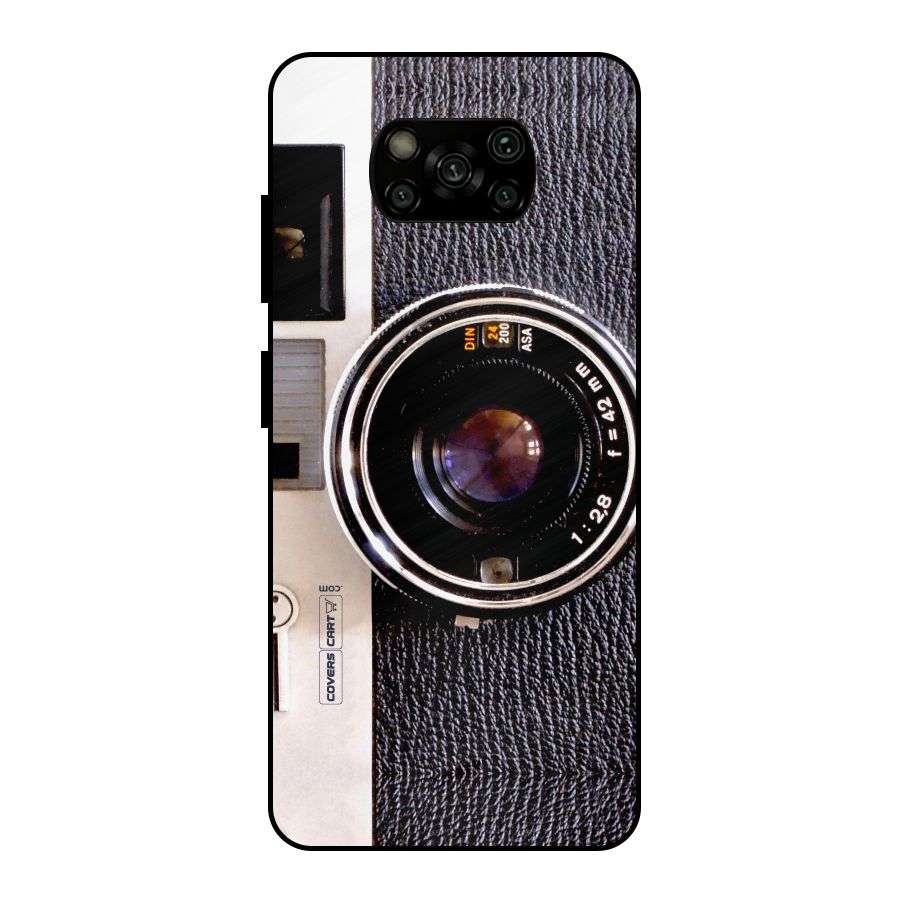 Vintage Camera Metal Back Case for Poco X3