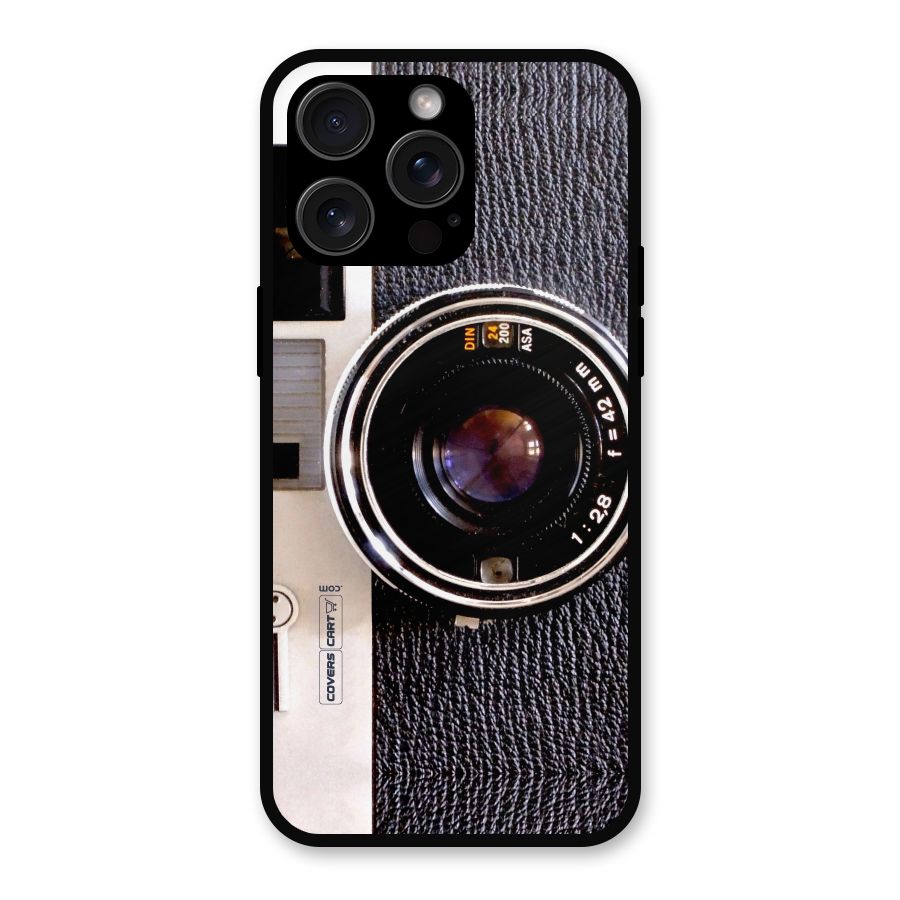 Vintage Camera Metal Back Case for iPhone 15 Pro Max