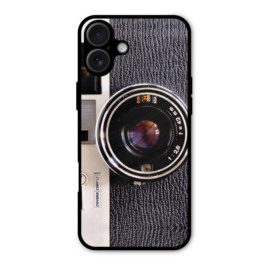 Vintage Camera Metal Back Case for iPhone 16 Plus