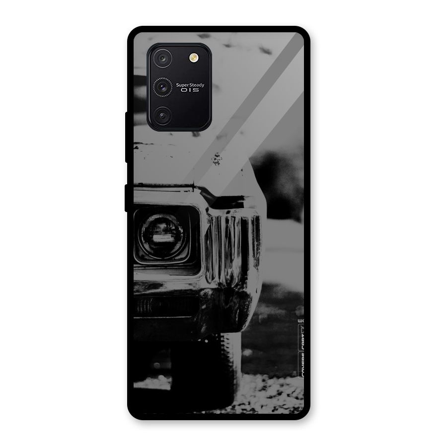 Vintage Car Black and White Glass Back Case for Galaxy S10 Lite
