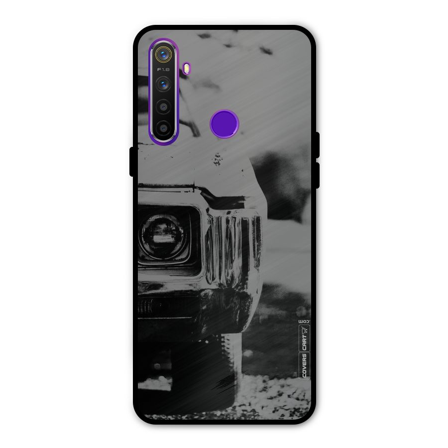 Vintage Car Black and White Glass Back Case for Realme 5s