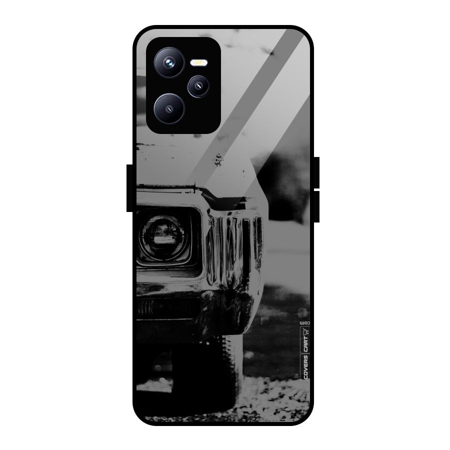 Vintage Car Black and White Glass Back Case for Realme C35