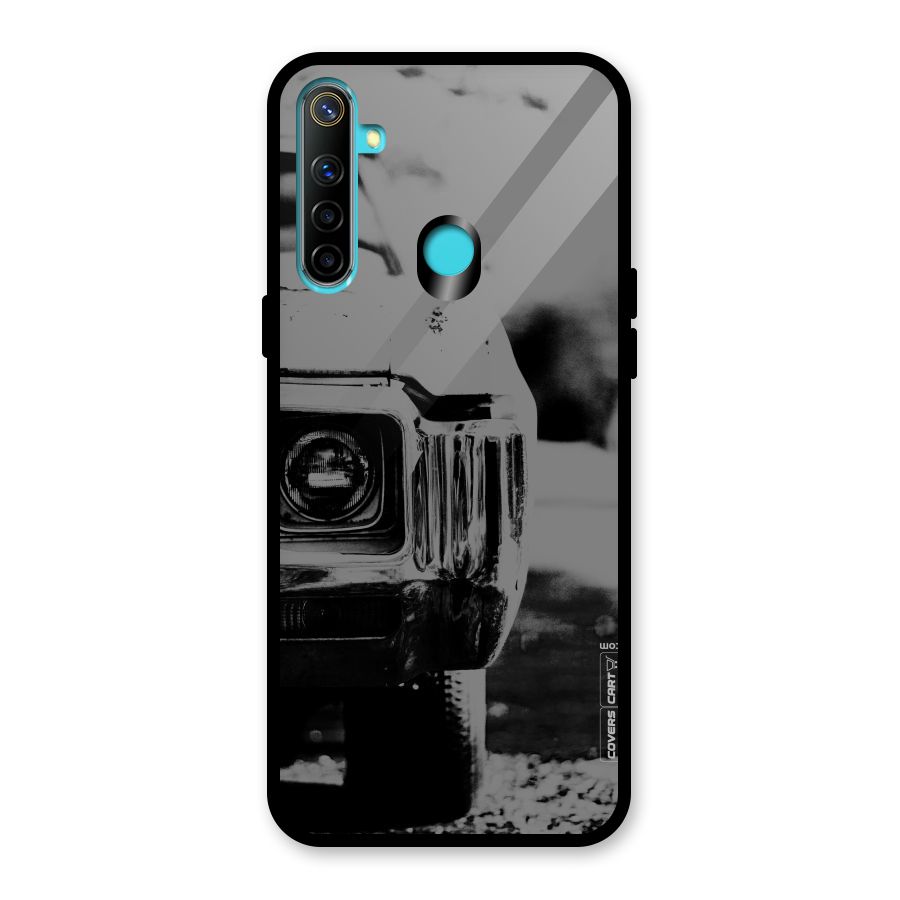 Vintage Car Black and White Glass Back Case for Realme Narzo 10