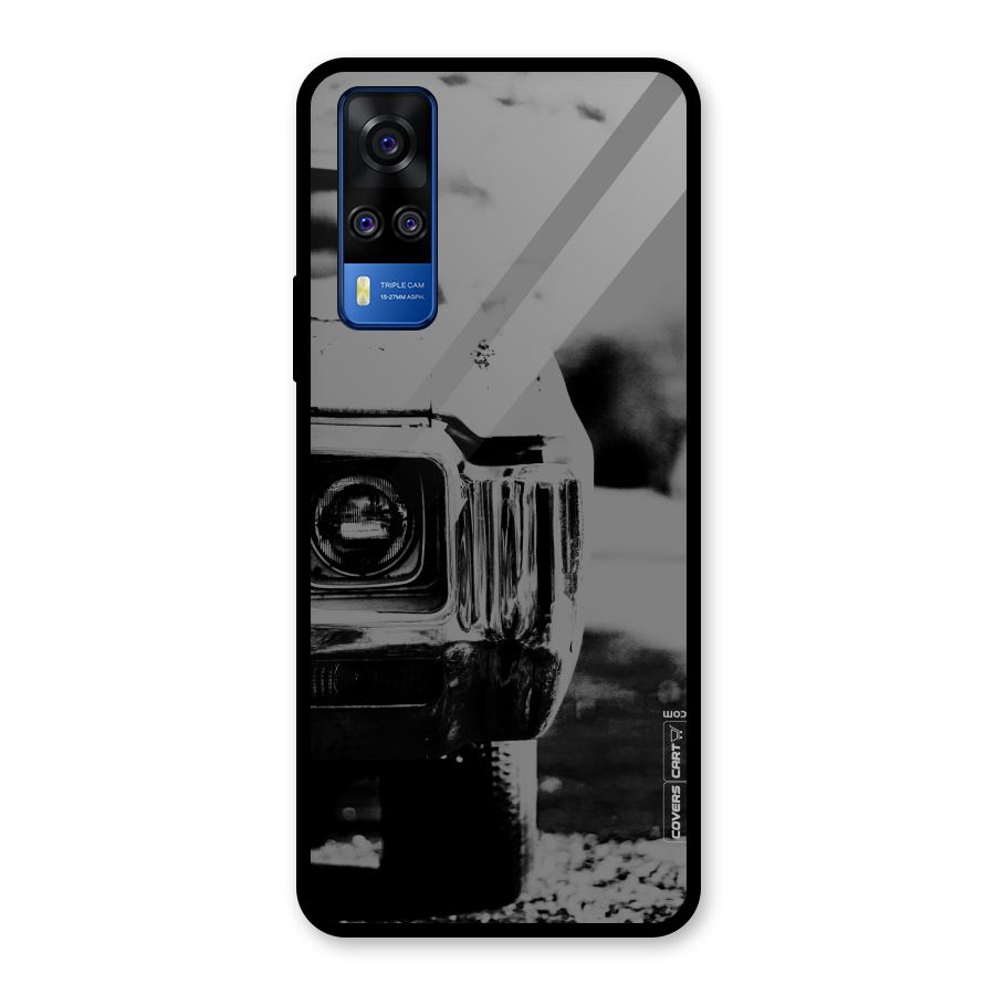 Vintage Car Black and White Glass Back Case for Vivo Y31