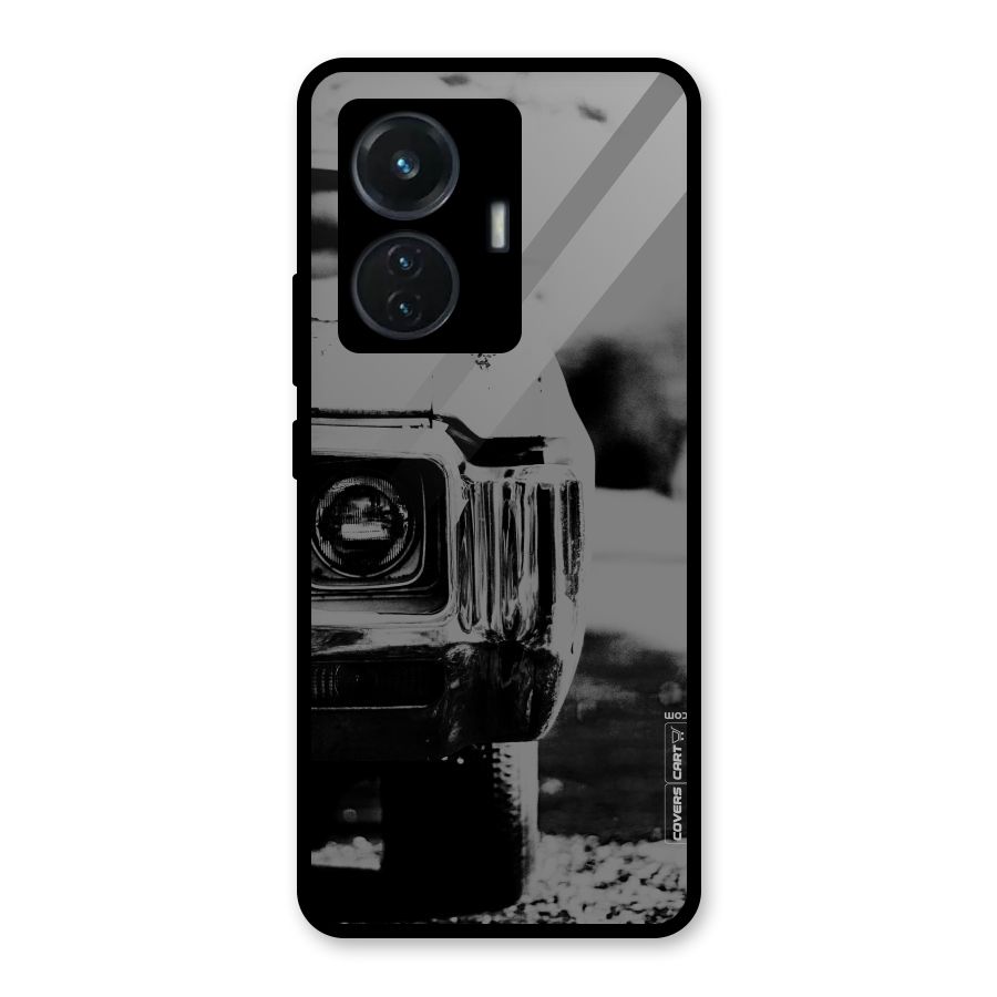 Vintage Car Black and White Glass Back Case for iQOO Z6 44W