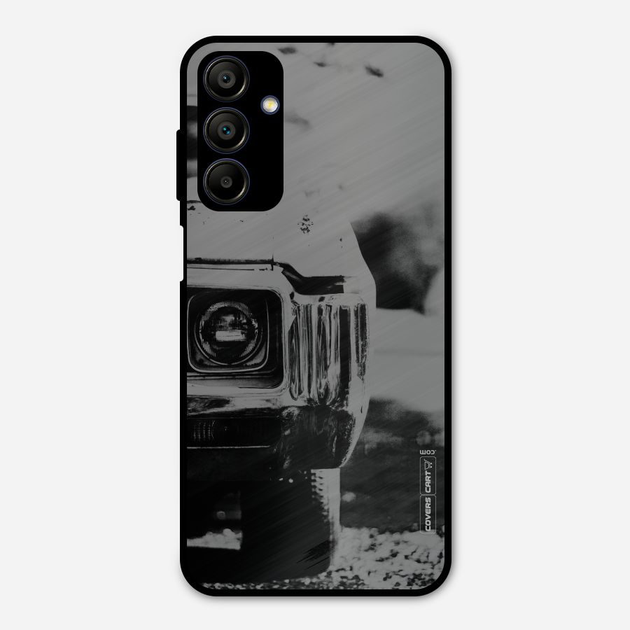 Vintage Car Black and White Metal Back Case for Galaxy A15 5G