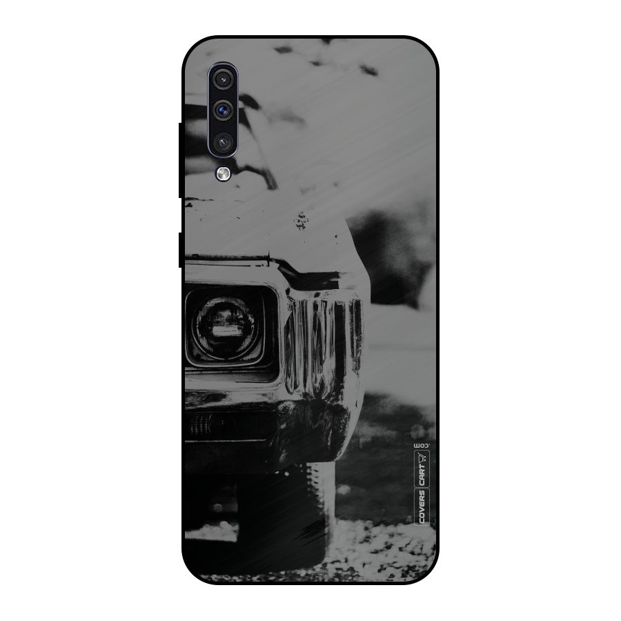 Vintage Car Black and White Metal Back Case for Galaxy A30s