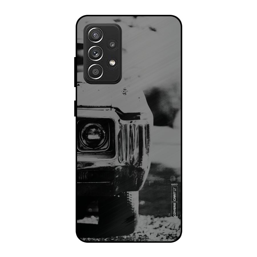 Vintage Car Black and White Metal Back Case for Galaxy A52s 5G