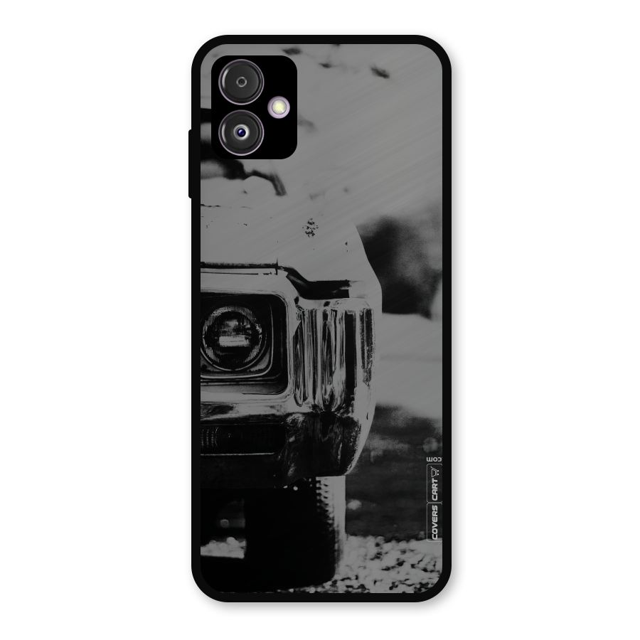 Vintage Car Black and White Metal Back Case for Galaxy F14