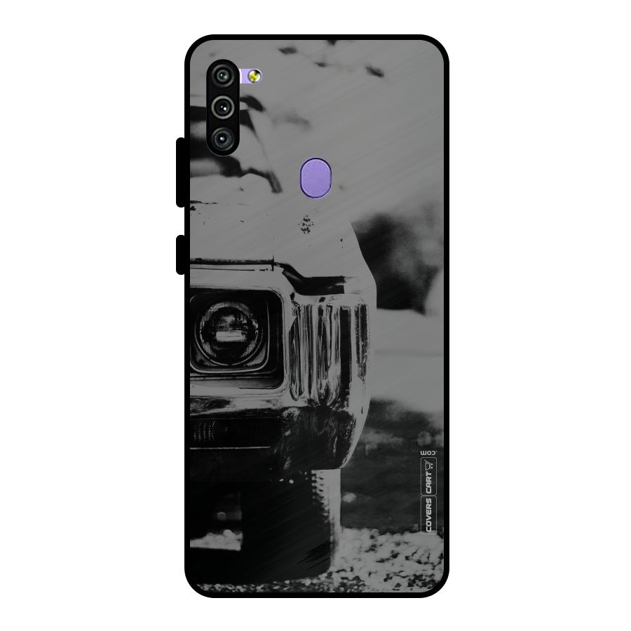 Vintage Car Black and White Metal Back Case for Galaxy M11