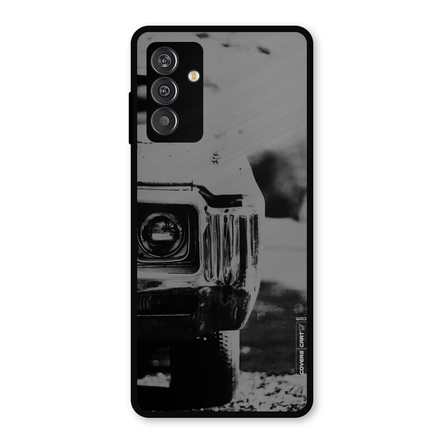 Vintage Car Black and White Metal Back Case for Galaxy M13