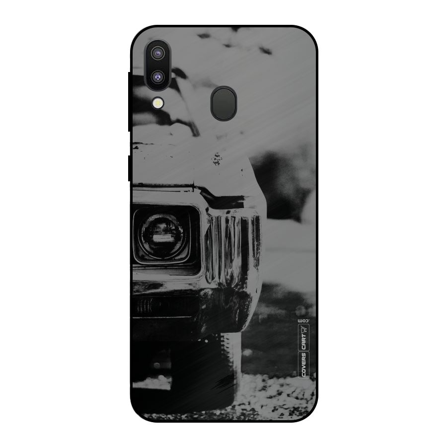Vintage Car Black and White Metal Back Case for Galaxy M20