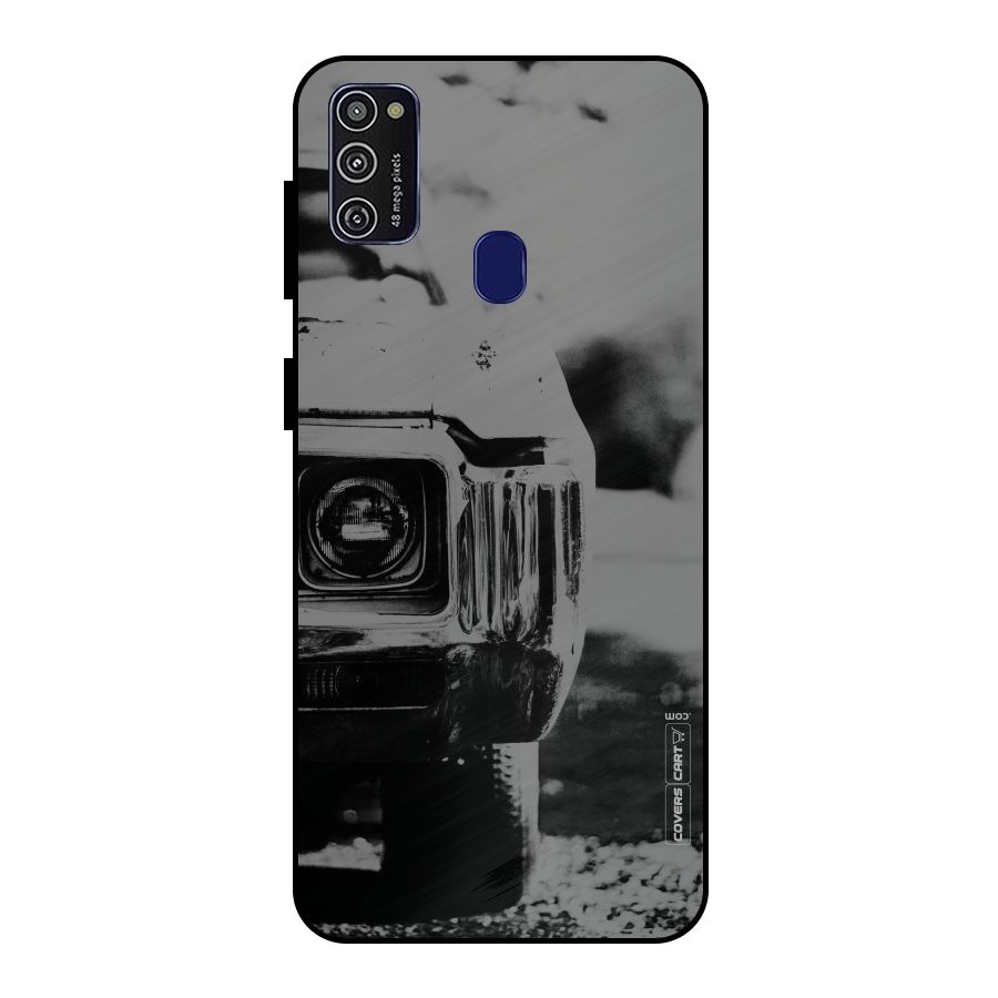 Vintage Car Black and White Metal Back Case for Galaxy M30s