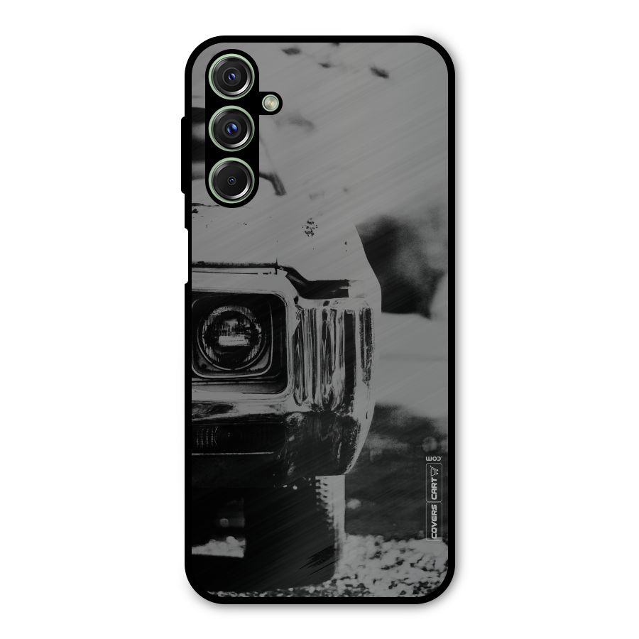 Vintage Car Black and White Metal Back Case for Galaxy M34