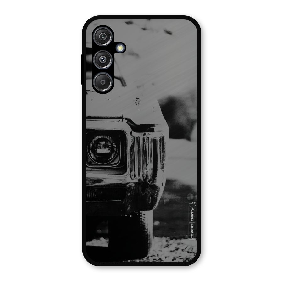 Vintage Car Black and White Metal Back Case for Galaxy M34 5G
