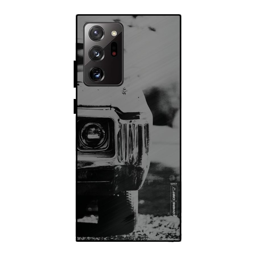 Vintage Car Black and White Metal Back Case for Galaxy Note 20 Ultra