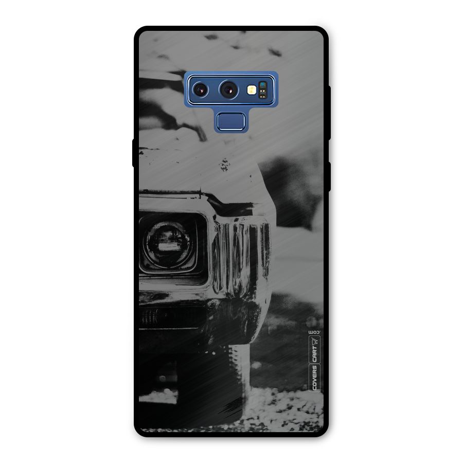 Vintage Car Black and White Metal Back Case for Galaxy Note 9