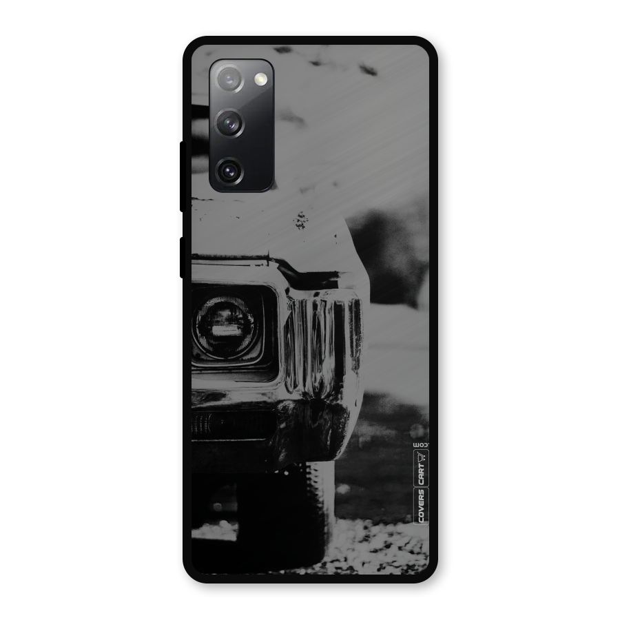 Vintage Car Black and White Metal Back Case for Galaxy S20 FE 5G