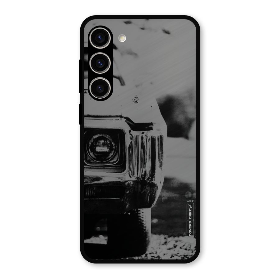 Vintage Car Black and White Metal Back Case for Galaxy S23 Plus