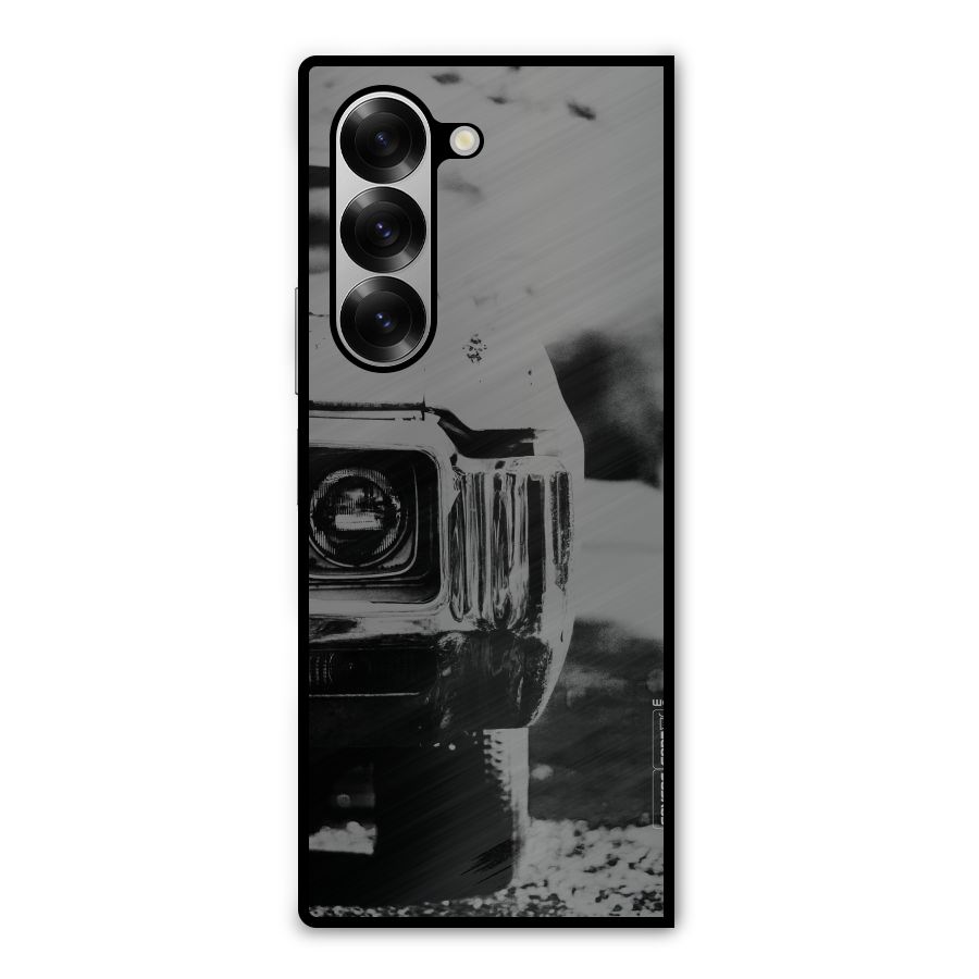 Vintage Car Black and White Metal Back Case for Galaxy Z Fold6