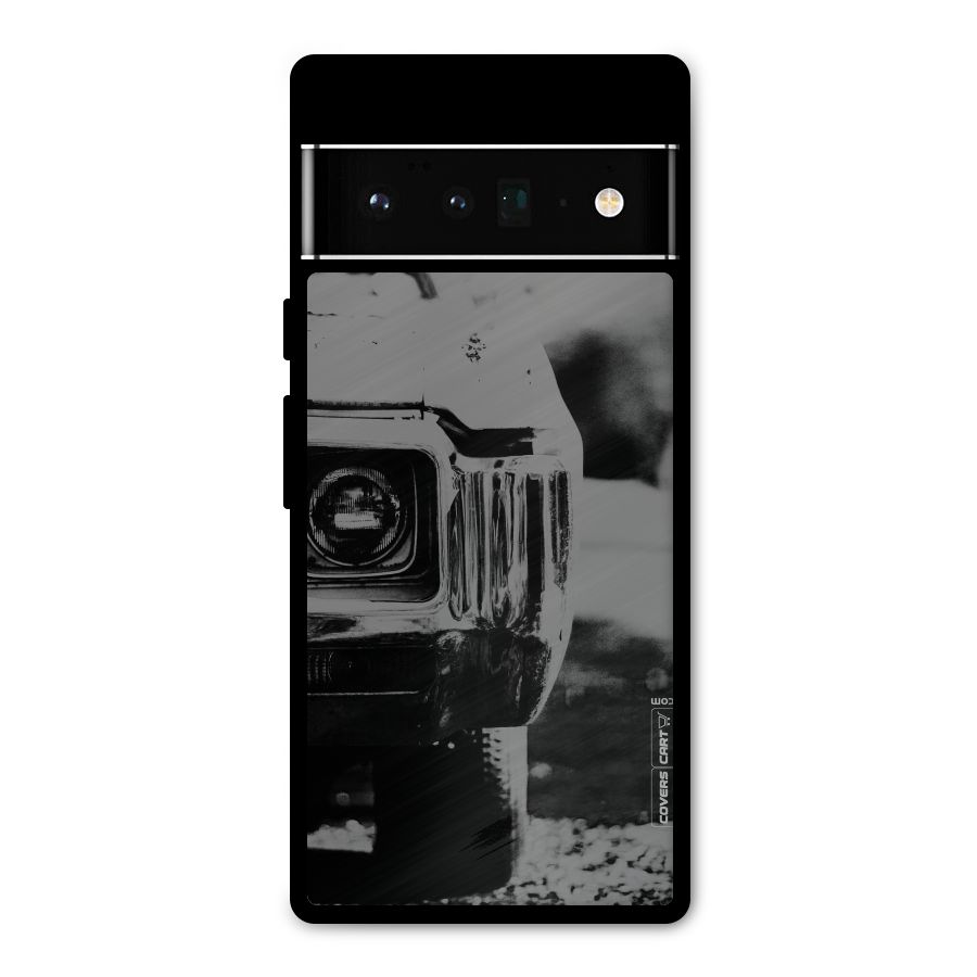 Vintage Car Black and White Metal Back Case for Google Pixel 6 Pro