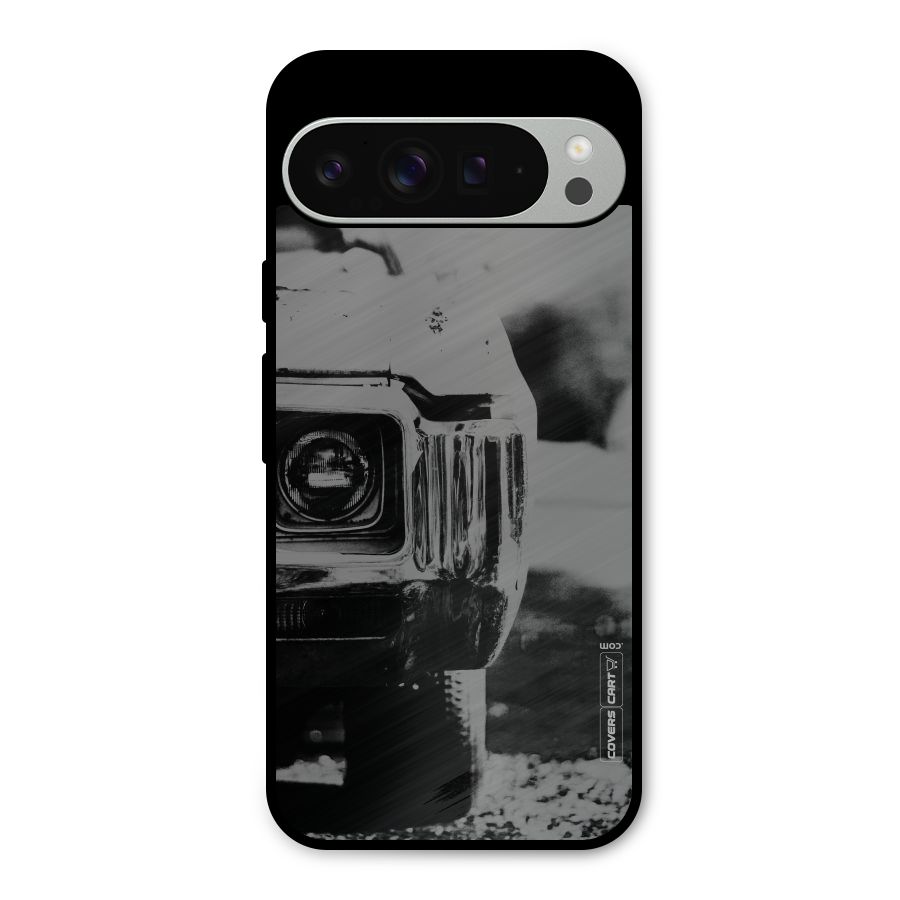 Vintage Car Black and White Metal Back Case for Google Pixel 9 Pro XL