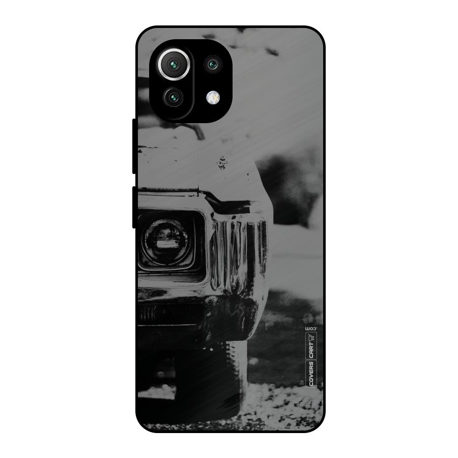 Vintage Car Black and White Metal Back Case for Mi 11 Lite