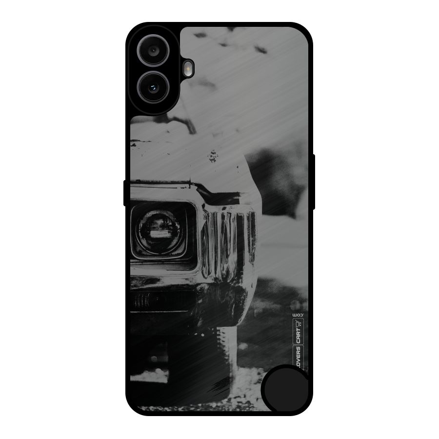 Vintage Car Black and White Metal Back Case for Nothing CMF Phone 1
