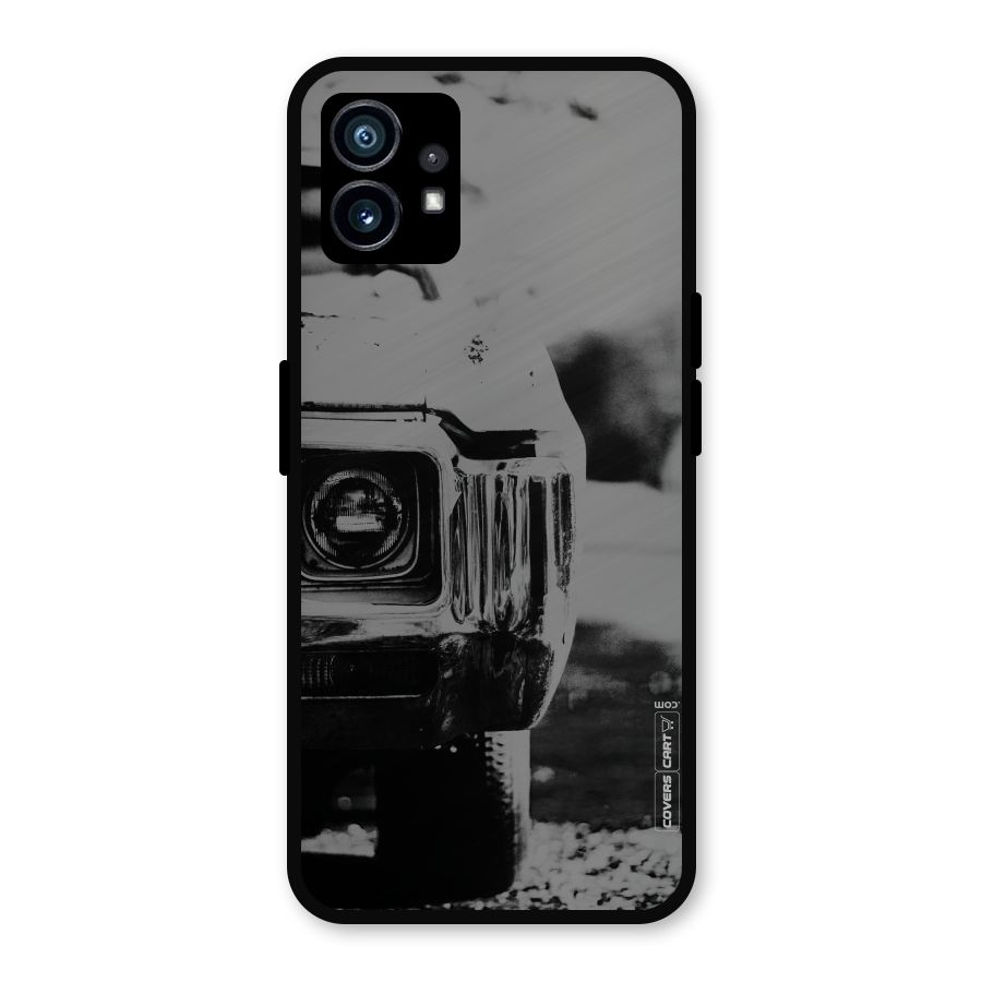 Vintage Car Black and White Metal Back Case for Nothing Phone 1