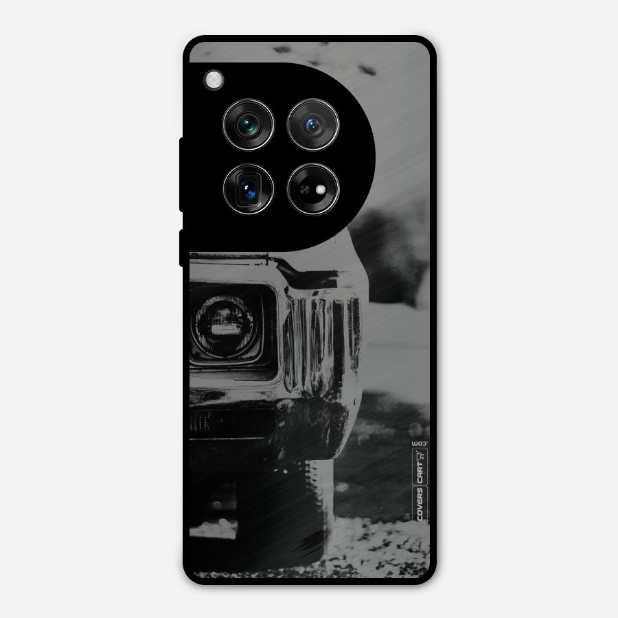 Vintage Car Black and White Metal Back Case for OnePlus 12