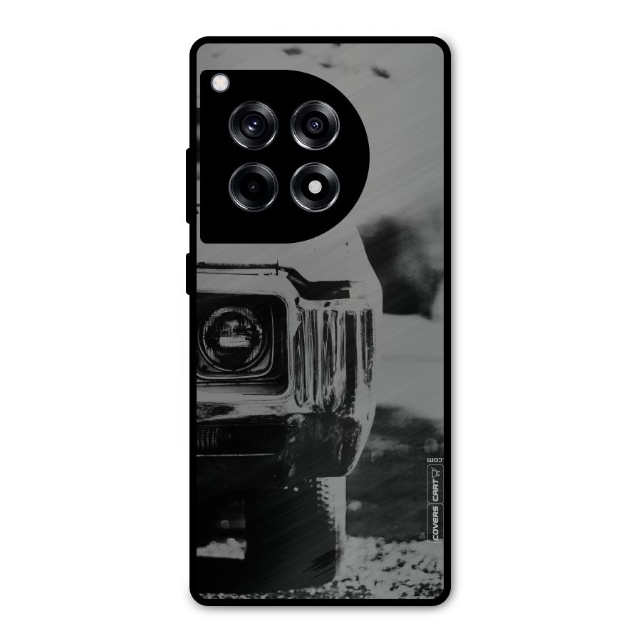 Vintage Car Black and White Metal Back Case for OnePlus 12R