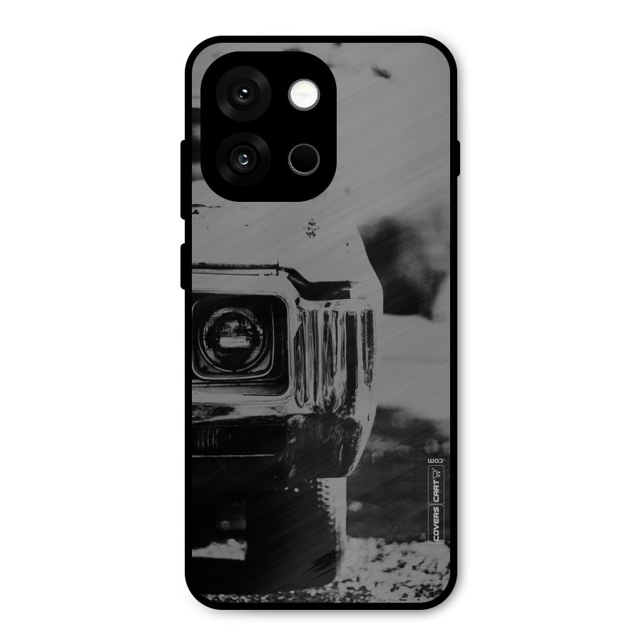 Vintage Car Black and White Metal Back Case for OnePlus 13s