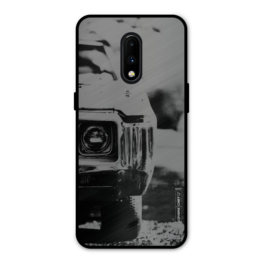 Vintage Car Black and White Metal Back Case for OnePlus 7