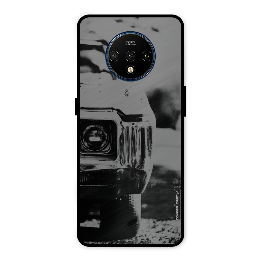 Vintage Car Black and White Metal Back Case for OnePlus 7T