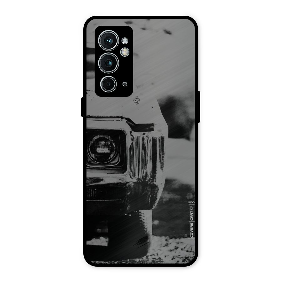 Vintage Car Black and White Metal Back Case for OnePlus 9RT 5G