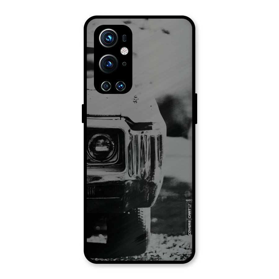 Vintage Car Black and White Metal Back Case for OnePlus 9 Pro