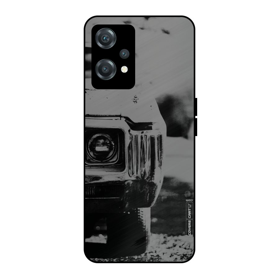 Vintage Car Black and White Metal Back Case for OnePlus Nord CE 2 Lite 5G