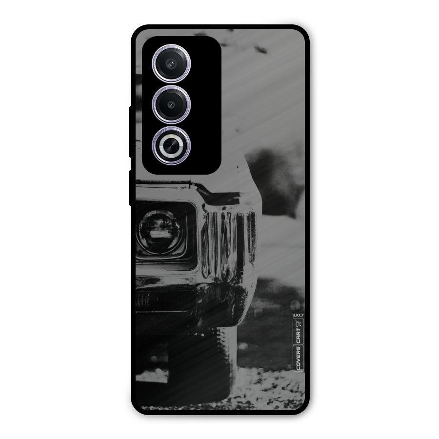 Vintage Car Black and White Metal Back Case for Oppo A3 Pro